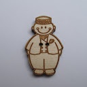 bouton bois au ptit bonheur - la cigogne qui brode