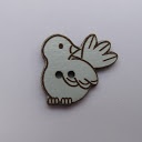 bouton bois au ptit bonheur - la cigogne qui brode
