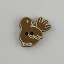 bouton bois au ptit bonheur - la cigogne qui brode