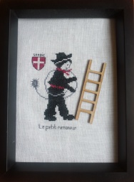 point de croix la cigogne qui brode
