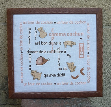 point de croix la cigogne qui brode