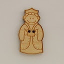 bouton bois au ptit bonheur - la cigogne qui brode