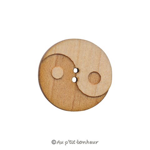 bouton bois yin yang 20 mm