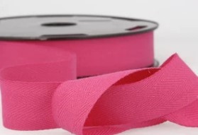 Ruban sergé coton fushia