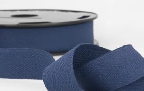 Ruban sergé coton bleu marine