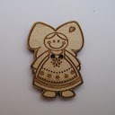 bouton bois au ptit bonheur - la cigogne qui brode