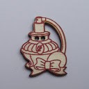 bouton bois au ptit bonheur - la cigogne qui brode