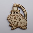 bouton bois au ptit bonheur - la cigogne qui brode
