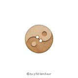 bouton bois yin yang 15 mm