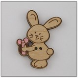 bouton bois au ptit bonheur - la cigogne qui brode