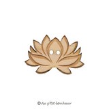 bouton bois fleur de lotus 15 mm