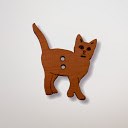 bouton bois au ptit bonheur - la cigogne qui brode