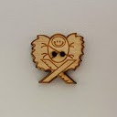 bouton bois au ptit bonheur - la cigogne qui brode