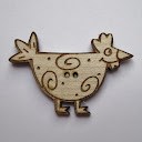 bouton bois au ptit bonheur - la cigogne qui brode