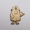 bouton bois au ptit bonheur - la cigogne qui brode