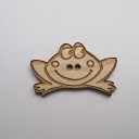 bouton bois au ptit bonheur - la cigogne qui brode