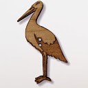 bouton bois au ptit bonheur - la cigogne qui brode