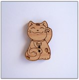 bouton bois au ptit bonheur - la cigogne qui brode