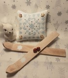 mini coussin flocon bleu