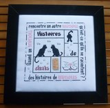 histoires de chats point de croix la cigogne qui brode