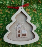 mini cadre noel église  la cigogne qui brode