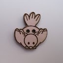 bouton bois au ptit bonheur - la cigogne qui brode